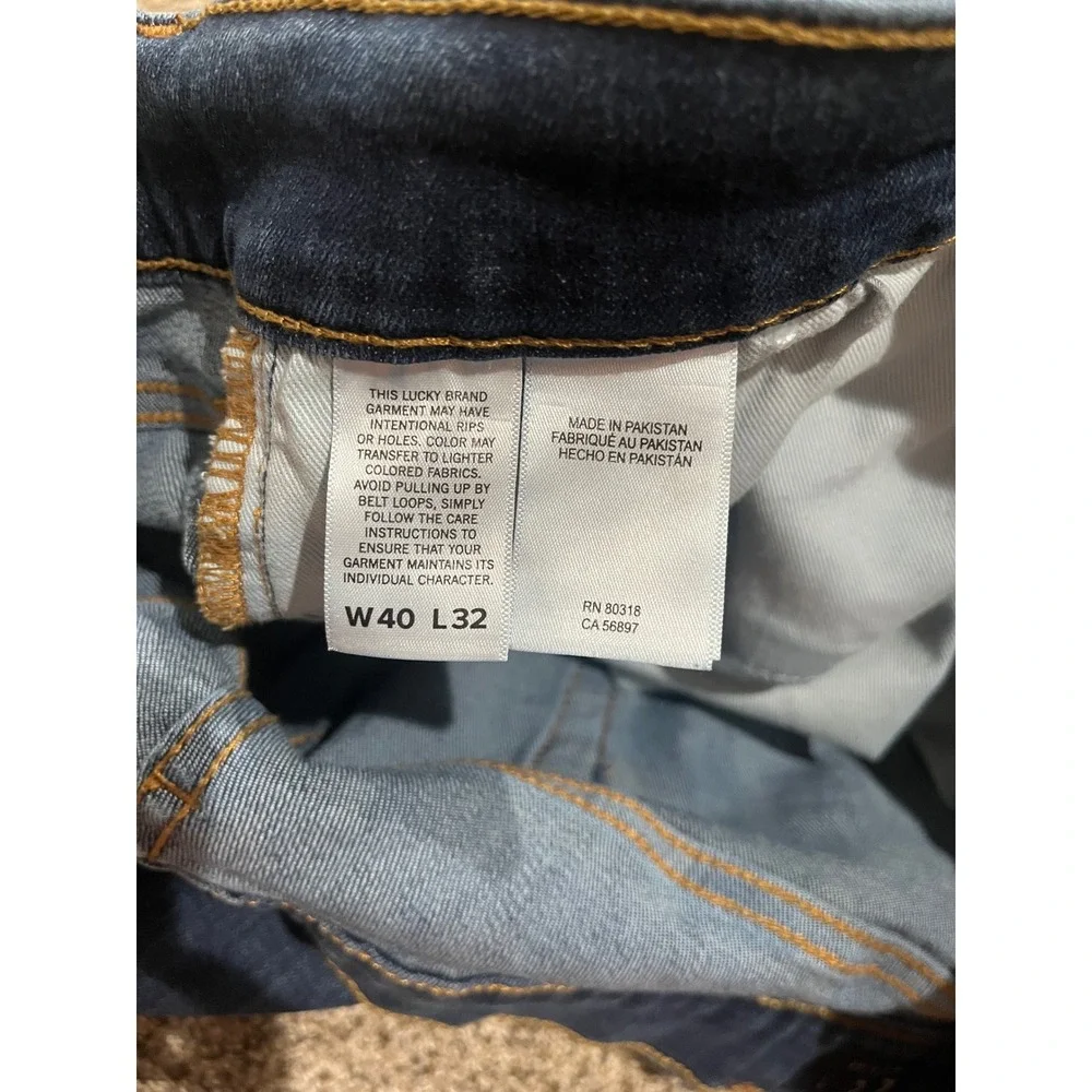 Lucky Brand 221 Straight Leg Jeans Mens 40x32 Dark Wash Stretch Denim
